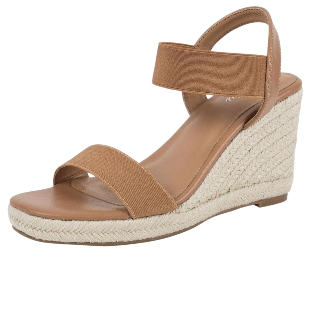 Women's Tan Wedge Sandals Ny Putu Size 7.5 NWT